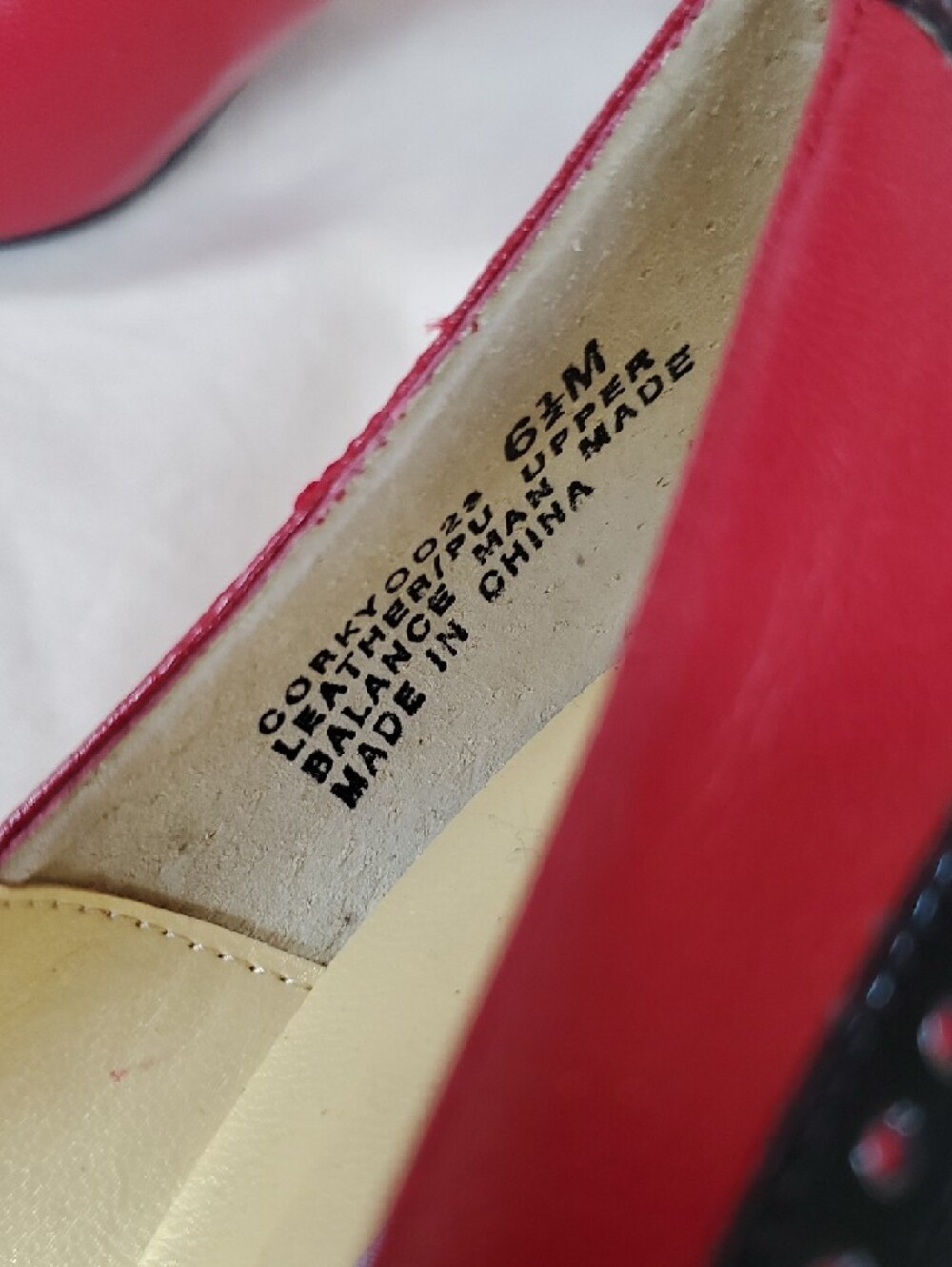 Bellini Red and Black Pointed Toe Pumps with Stud Trim - Picture 2 of 9